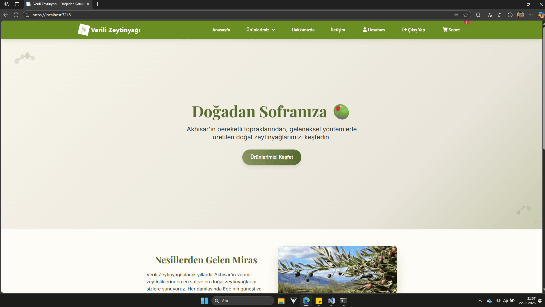 Verili Olive Oil E-Commerce Platform preview